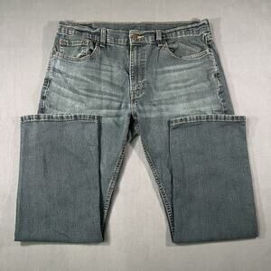 Levi's Signature S61 jeans men's 36x30 relaxed fit straight blue stretch denim